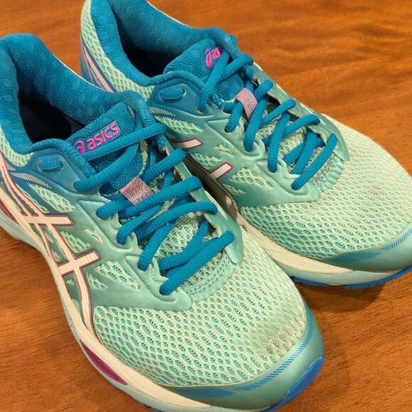 Asics GEL-Cumulus 18 Aqua Splash/White/Pink Glow Women size 7 - Picture 7 of 7
